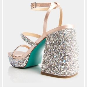 Glamorous Crystal Embellished Platform Sandals